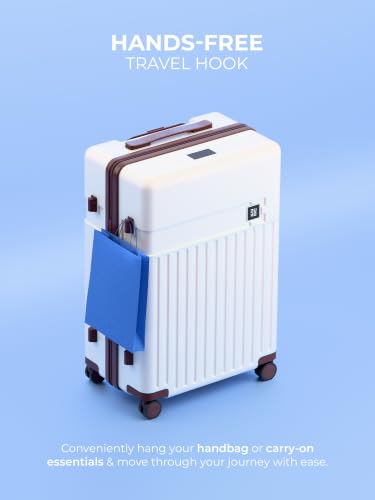 Image of EUME Classic Check-in Large 75 Cm Luggage Trolley Bags for Travel, Mocha White | Polycarbonate (PC) 8 Hinomoto Wheels Suitcase | Trolley Bag Large Size