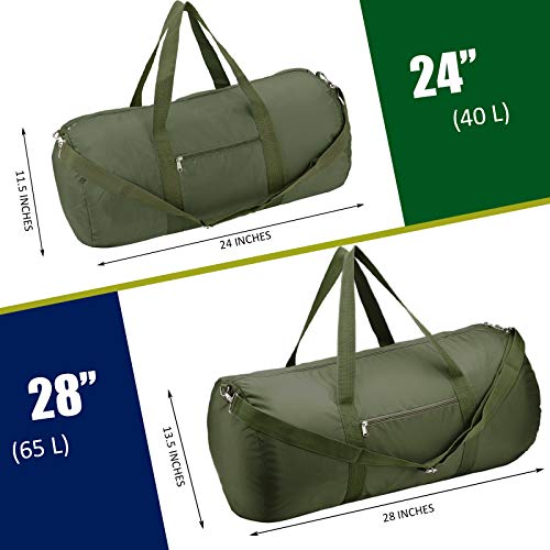 Vorspack Small Duffel Bag 20 Inches Foldable Gym Bag for Men Women Duffle Bag Lightweight with Inner Pocket for Travel Sports - Green