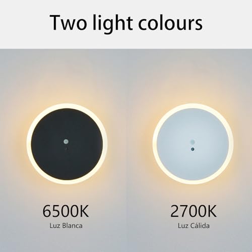 Apliques de Pared con Sensor de Movimiento LED Recargable USB Luz Blanca para Dormitorio 4