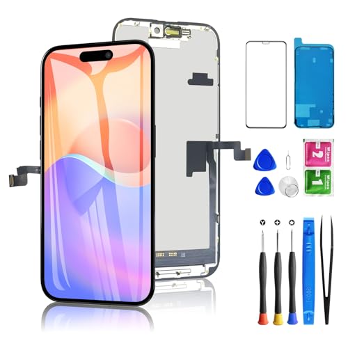 for iPhone 16 Pro Max Screen Replacement 6.9 inch LCD Display 3D Touch Full HD Digitizer Frame Assembly Compatible with A3296 A3084 A3295 A3297 Models Repair Kit + Screen Tempered Protector