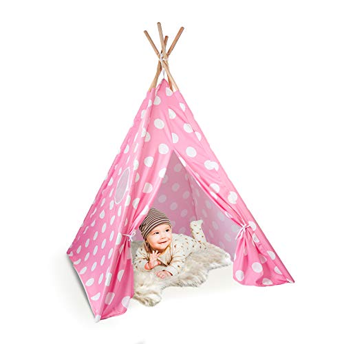 Skojig Tienda de campaña para niños y niñas | Casa de Juegos Estilo Tipi | Casita de Aventuras - Uso Interior - transportable - Varios diseños | Casita de campaña Infantil: 160x120x120 cm - poliéster Cover