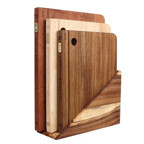 NKDFRI Book Cutting Board Set with Separated Stand, 3 Piece