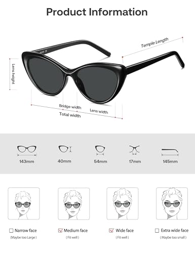 Image of SOJOS Acetate Cat Eye Sunglasses Women Handmade Polarized Retro Lightweight Fashion 90s Style UV400 Sunnies, Lola