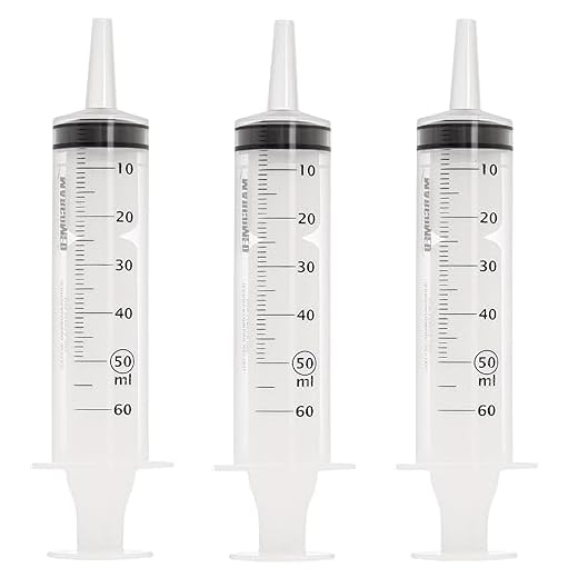MedixX 3 Stück 50ml (60ml) Spritzen - Set für Hobby und Heimwerk. Auch als Futterspritze oder Ölspritze. Spritzen sind einzeln steril verpackt (3x 50ml Spritze)