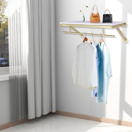 Perchero de pared con estante para ropa y organización del hogar 4