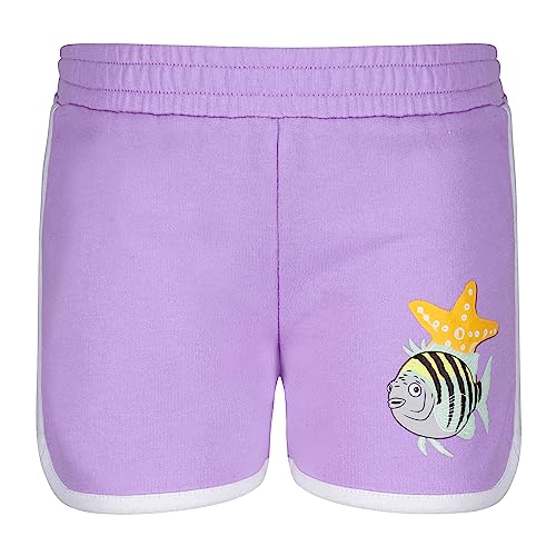 Image of Disney The Little Mermaid Princess Ariel Girls Two Piece Short Sleeve Tee and Short Matching Set Little Girls Purple /White