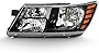 ACANII - For 2014-2018 Dodge Journey Headlight Headlamp w/Black Trim Replacement Front Light Lamp - Left Driver Side