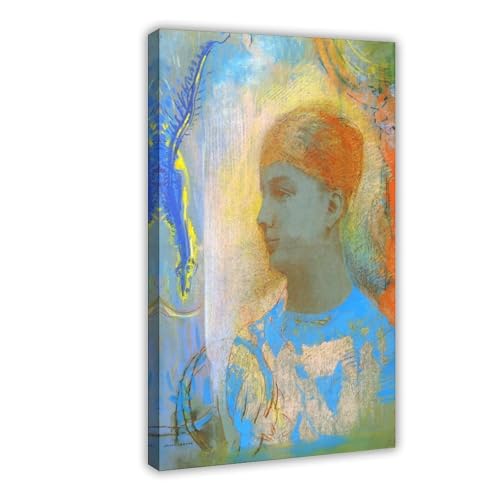 Impression sur toile Odilon Redon Jeune fille face à la gauche - Tableau mural 30x45 cm