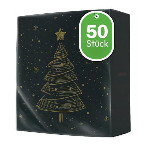50 Stück große Servietten stoffähnlich Weihnachten Eleganter...