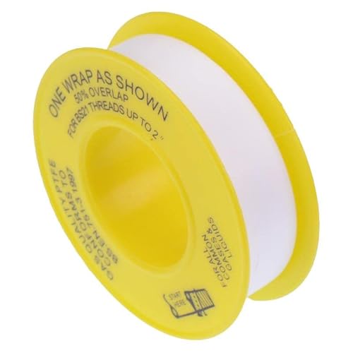 PTFE Tape 12mm x 5m x 0.2mm Yellow Gas Pipe Plumbing BS21 Teflon Sealant