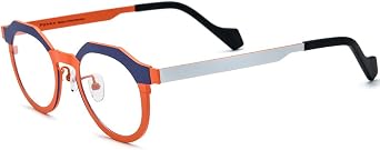 FONEX Colorful Pure Titanium Glasses Frame Women Retro Round Eyeglasses