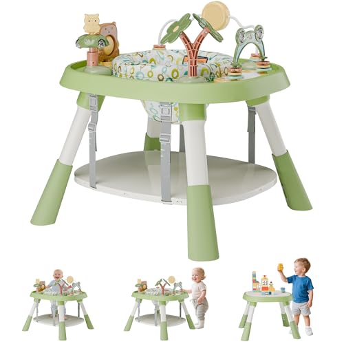 Image of TOLEAD Baby Activity Center, Infant Jumper Activity Center with 5 Toys, Lights & Music, Adjustable Heights, 3-Stage Activity Center & Play Table, Interactive Play Center for Baby Ages 6m+ (Green)