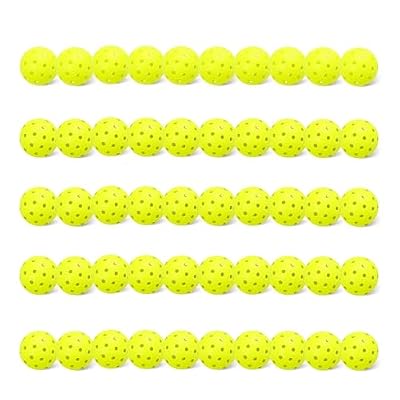 Amazon Basics Outdoor Pickleball Balls, USAPA Approved for Tournament Play, Durable Construction with Balanced and Consistent Performance, Yellow, 50-Pack