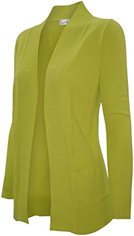 CieloWomen's Solid Basic Open Front Pockets Knit Sweater Cardigan