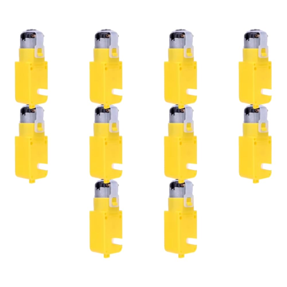 Plmvhpb 10Pcs TT Motor Module for DIY Smart Car Robot DC 3-12V Dual Shaft Geared Motor Gearmotor for Robotics and Smart Vehicles