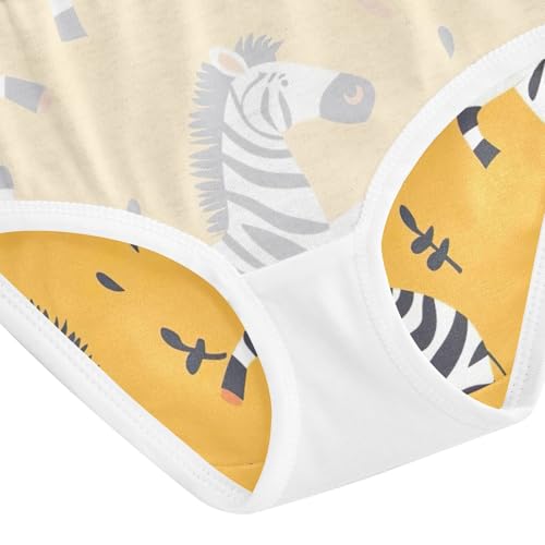 Girls Panties, Zebra Yellow Toddler Panties, Girls Underwear Cotton, 2T–8 Years4