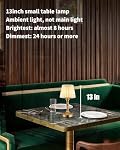PUSU Cordless Portable Table Lamp, 5000mAh Rechargeable Desk Lamp | Touch Control, Wireless Battery Operated, 2700K Dimmable, Beige Fabric Shade, Living Room, Dining Room, Bedroom, Bedside (Gold)