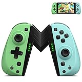 2er Set L/R Controller Wireless für Nintendo Switch OLED Kabellos grün blau Joy Con Controller Joy Pad Joysticks mit Aufweck Makro Vibration Turbo und Bewegungssteuerung Joycon für Switch