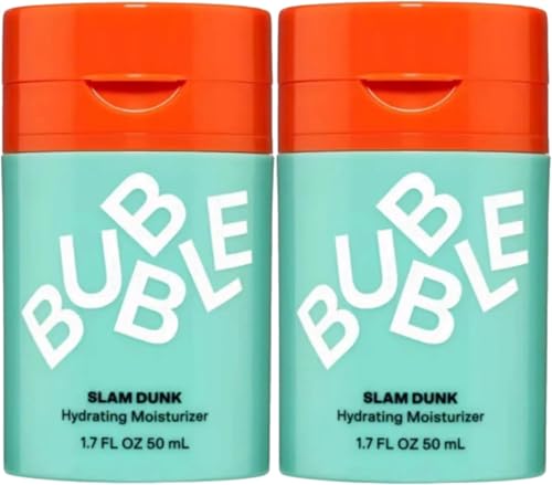 Bub~ble Moisturiser Skincare - Bub~ble Skincare Slam Dunk - Hydrating Face Moisturising Cream - Bub~ble Skin Care with Vitamin E + Aloe Vera Juice for Dry Skin 50ml (Green 2Pcs)