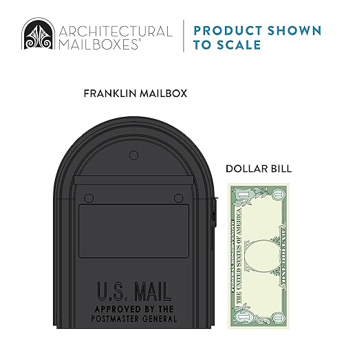 Architectural Mailboxes Franklin Post Mount Mailbox, Black with Silver Accents, FM110BEC by ARCHITECTURAL MAILBOXES - Image 8