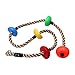 Rainbow Craft Colorful Climbing Rope - 6.5ft with 5 Knotted Foot - Kids Ninja Rope for Ninja Warrior Slackline Obstacle Course Accessories Kids Swing Set Backyard Play
