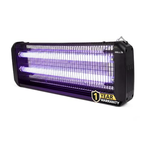 iBELL S40IK Plus 40W Electric Insect Killer with UVA Lamps, 360° Wide Grid, Detachable Collection Tray, Hanging Chain, Silent & Eco-Friendly Insect Zapper for Home, Office & Restaurant, Black