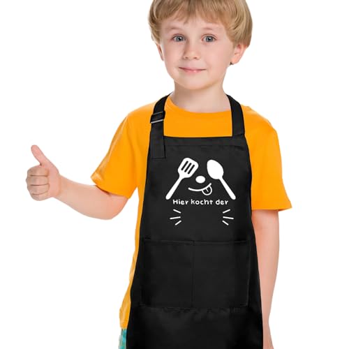 FCXQG Delantal Niño Delantales Para Niños Delantal Cocina Niño Con 2 Bolsillos Delantal Infantil Cocina Resistente Para Pintar Cocinar Hornear El Jardín Adecuado Para Niños Y Niñas