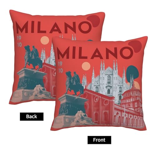 Housses de coussin canapé salon paysage urbain d'automne lot de 2 Milano