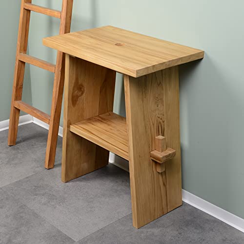 WOHNFREUDEN Waschtisch aus Teak-Holz ♥ 74 cm hoch – 60 cm lang ✓ geschliffene Oberfläche ✓ ideal für Naturstein Aufsatzbecken ✓ Waschbecken Unterschrank für Gäste WC Bad ✓versandkostenfrei ✓ - 4