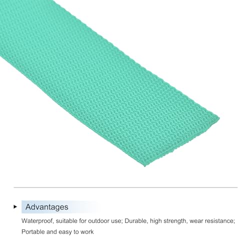 Image of MECCANIXITY Lightweight Polypropylene Webbing Strap 2 inch 10 Yard Backpack Strapping Band Turquoise Green for Outdoor Luggage Cargo Straps