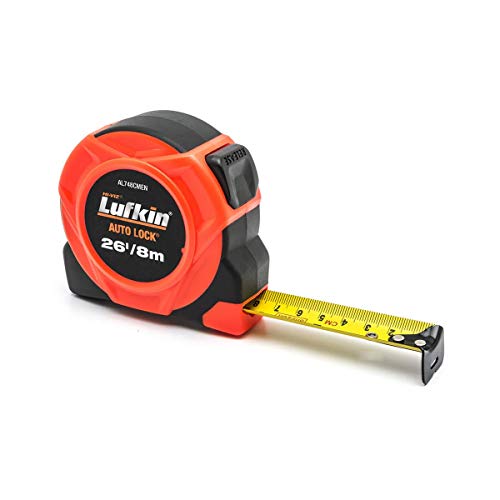 Crescent Lufkin 25mm x 8m Hi-Viz® Orange Auto-Lock Yellow Clad Tape Measure - AL748CMEN