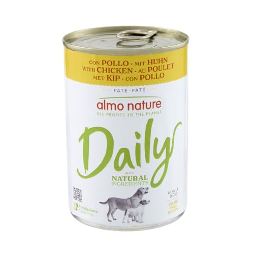 Almo Nature Daily, Alimento Umido per Cani Adulti con Pollo - 400g, Confezione da 24