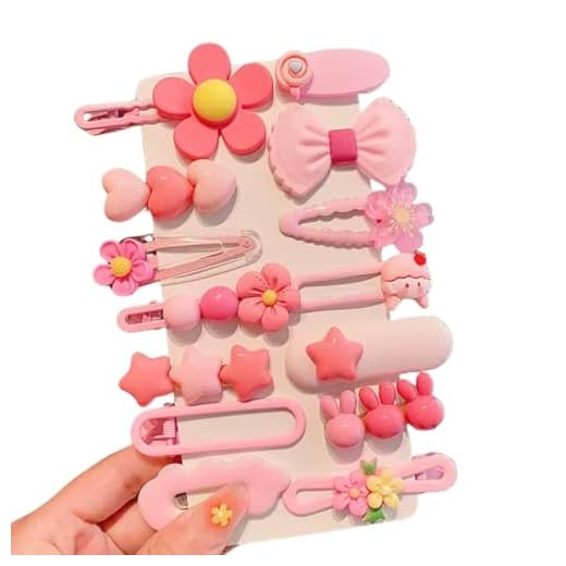 kit Presilhas 14 unidades grampo TIC TAC De Cabelo Infantil menina feminino kit de Acessórios divertidos e alegres, presente para meninas (KIT ROSA)