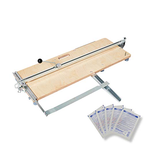 HUFA® Schneidhexe Diagonal Fliesenschneider 1000mm c-AL Premium - Fliesenschneidemaschine inkl. DEWEPRO® SingleScrubs im 5er Set