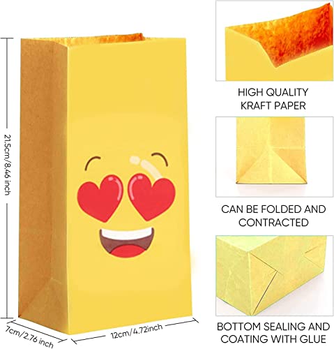 Expression Paper Bag, Smiley Paper Bag, 48Pcs Party Favor Bags, Colors Small Gift Bags, Small Kraft Paper Bags, Kids Goodie Bags With Stickers Small Gift Bag For Birthday Party Baby Shower Favor. #TOP2