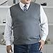 Youllyuu Autumn Winter Men's Business Formal Sweater Vest Solid V-Neck Sleeveless Pullover Plus Size gray 7XL