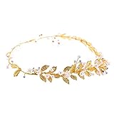 Muy duradero y de moda. Lurrose Hojas doradas Diadema Banda para el cabello Novia Cabello Corona Tocado para la boda Casco