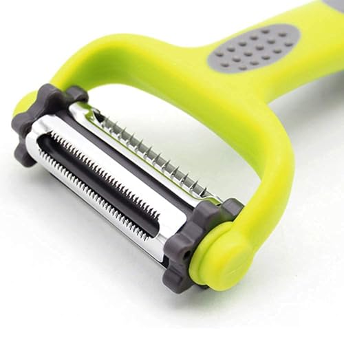 Image of Multi-Functional Vegetable Peeler for Kitchen | Stainless Steel Peeler with Wooden Handle & Bottle Opener | Single Blade for Fruits | 1 Piece (3 in 1 Rotary Multi-Functional Peeler)