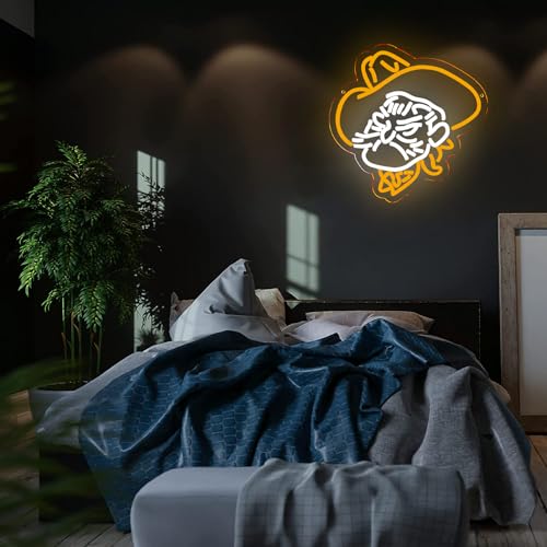 Image of Balanar University Neon Signs for Wall Decor,Dimmable Basketball Team Neon Sign for Bedroom, Bar, Office, Man Cave Best Gifts for Rodeo Enthusiast, Birthday, Christmas12.1 * 12.2inch