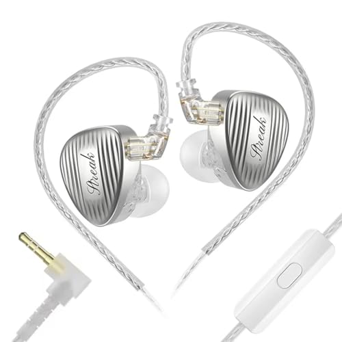 Image of Concept Kart GK Streak Hybrid in-Ear Monitor Wired IEM with Mic, KUN Dynamic Driver + Micro-Planar Tweeter, Refined Hi-Fi Sound, Silver-Plated Cable, 3.5mm Termination Plug (Silver)