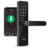 Fechadura Digital Biométrica Wifi Inteligente AMG-F01 Alumínio Preto Mortise 50x50 Teclado Touch Senha Cartão Tag Biometria App Tuya PandaPlus Alexa Google Assistente Residencial Comercial