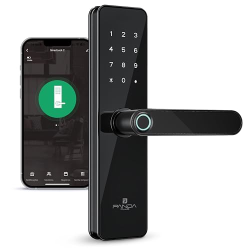 Fechadura Digital Biométrica Wifi Inteligente AMG-F01 Alumínio Pr...