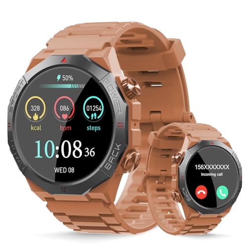 Soudorv Smart Watches for Men (Answer/Make Call), 1.39" HD Military Smartwatch, Ultra-Long Battery Fitness Watch, Flashlight/110+Sports/Heart Rate/Sleep Monitor/IP68 Waterproof Android iOS