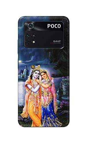 Image of Printed Hard Back Cover Case for Mi Poco M4 Pro 4G Back Cover (Radha Krishna) -1803