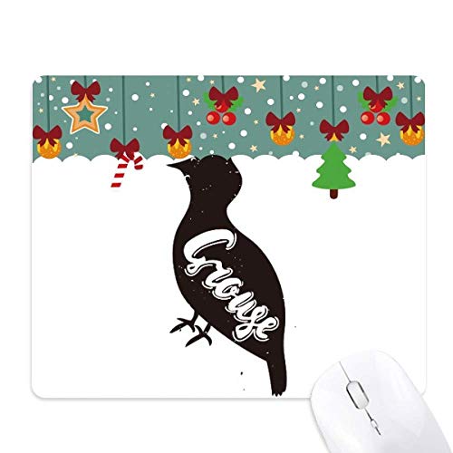 Alfombrilla de goma para ratón Grouse, diseño blanco y negro para tu escritorio