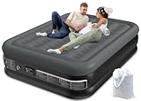 Sprinq 18' Air Mattress Queen with Built in Pump, Deluxe Blow Up Mattress, Durable Queen Air Mattress with Built in Pump, 3Min Fast Inflatable Mattress, Comfy Self Inflating Air Mattress Air Bed