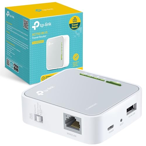 TP-Link AC750 Dual Band Wi-Fi Travel Router (Support Router Mode/Hotspot Mode/Range Extender Mode/Client Mode/Access Point Mode, 1 USB 2.0 Port/1 Micro USB Port, 1 WPS Button, UK Plug (TL-WR902AC))