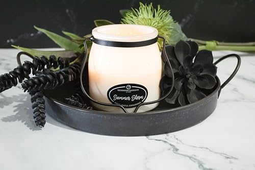 Image of Milkhouse Summer Storm Scented Soy Candle, 16 oz Butter Jar, 65+ Hr Burn