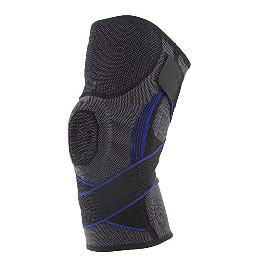 JKLO Sports Kneepad Men Pressurized Elastic Knee Pads Support Fitness Gear Basketball Volleyball Brace Protector Pad Sleeve 107 (Color : Blue, Size : Medium)