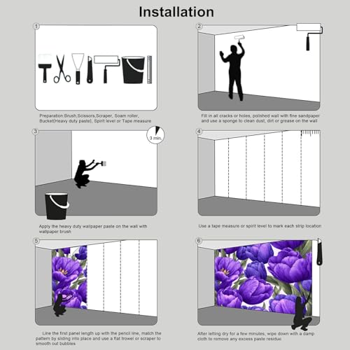 Papel pintado panorámico 3D para tapar imperfecciones de pared con seda 7